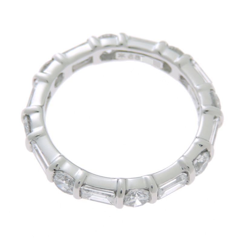 Harry Winston Round Emerald Cut Bar Set Ring