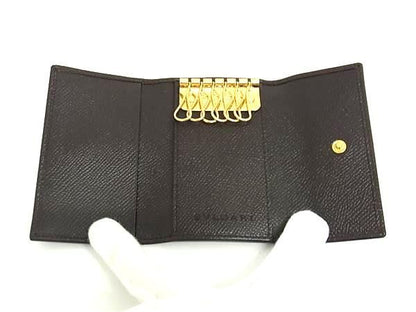 Bvlgari Leather 6-ring Key Case Key Case Men's Women's Brown At9047