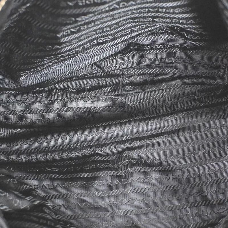 Prada Shoulder Bag Diagonal Bag Black Leather 35bs145