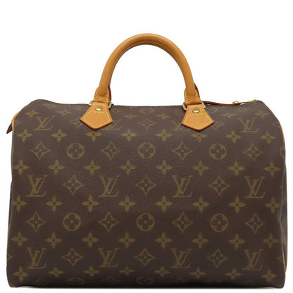 Louis Vuitton Handbag Speedy 30 Monogram Canvas Monogram Gold Hardware Brown