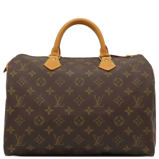 Louis Vuitton Handbag Speedy 30 Monogram Canvas Monogram Gold Hardware Brown