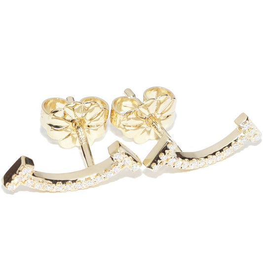 Tiffany & Co Earrings 18K Yellow Gold Diamond 006ct T-smile Earrings