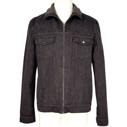 Louis Vuitton Logo Button Zip Up Jacket Denim High