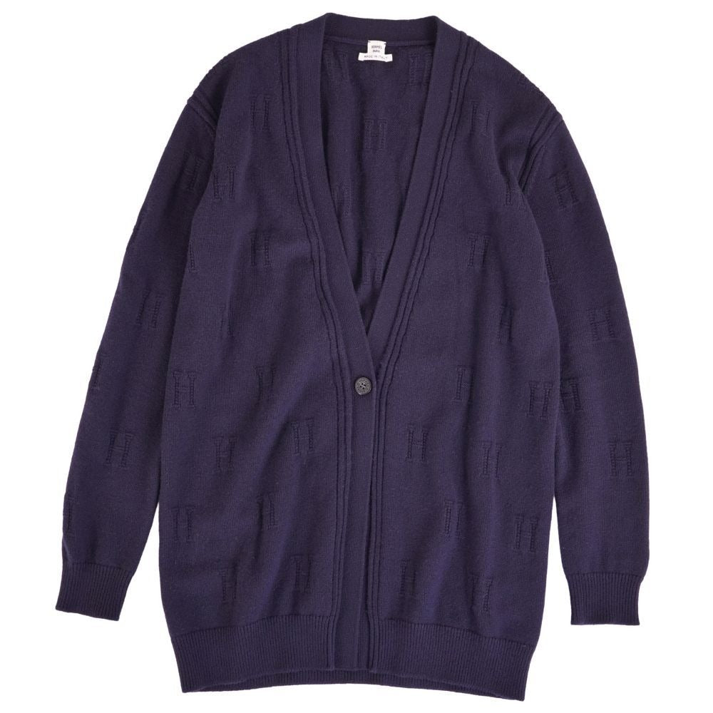 Hermes Cardigan Knit Logo Wool Ring