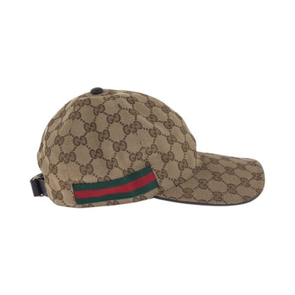 Gucci Sherry Line Size M/58cm (2283in) Beige Brown GG Canvas 200035 Cap Unisex