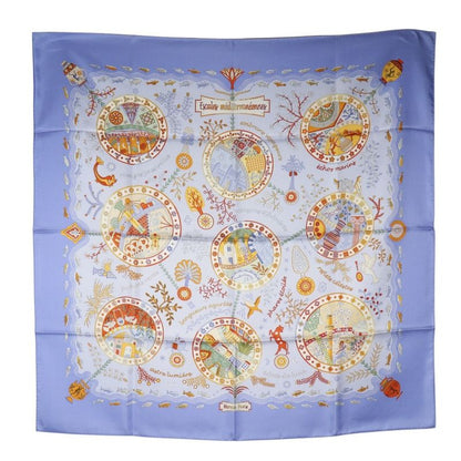Hermes Carré 90 Mediterranean Port Town Silk Women's Scarf