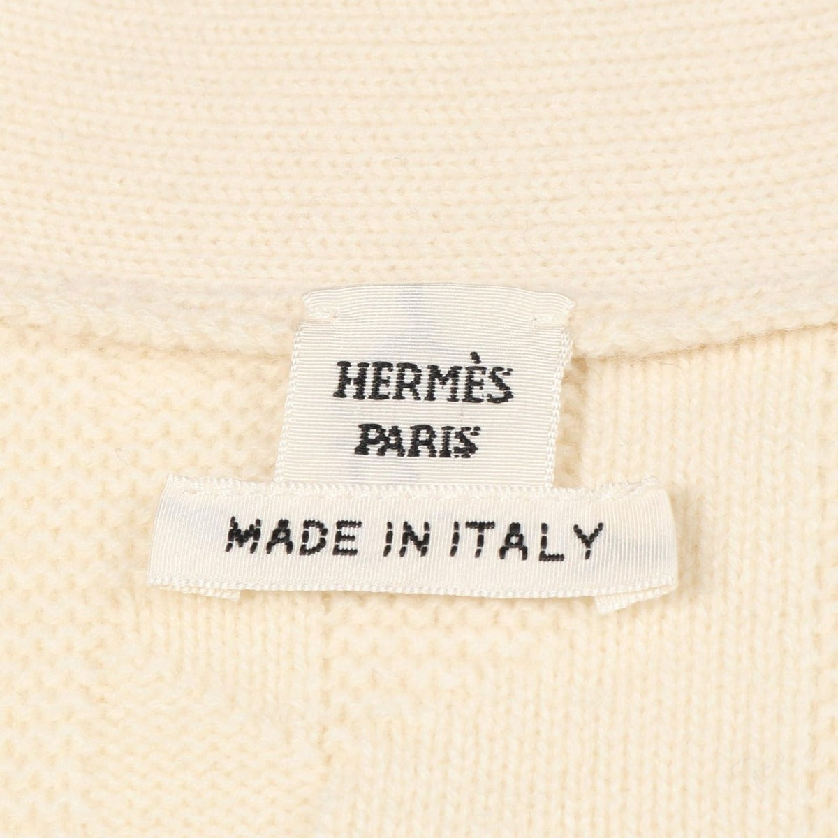 Hermes Cardigan Knit Ivory Wool — view 3