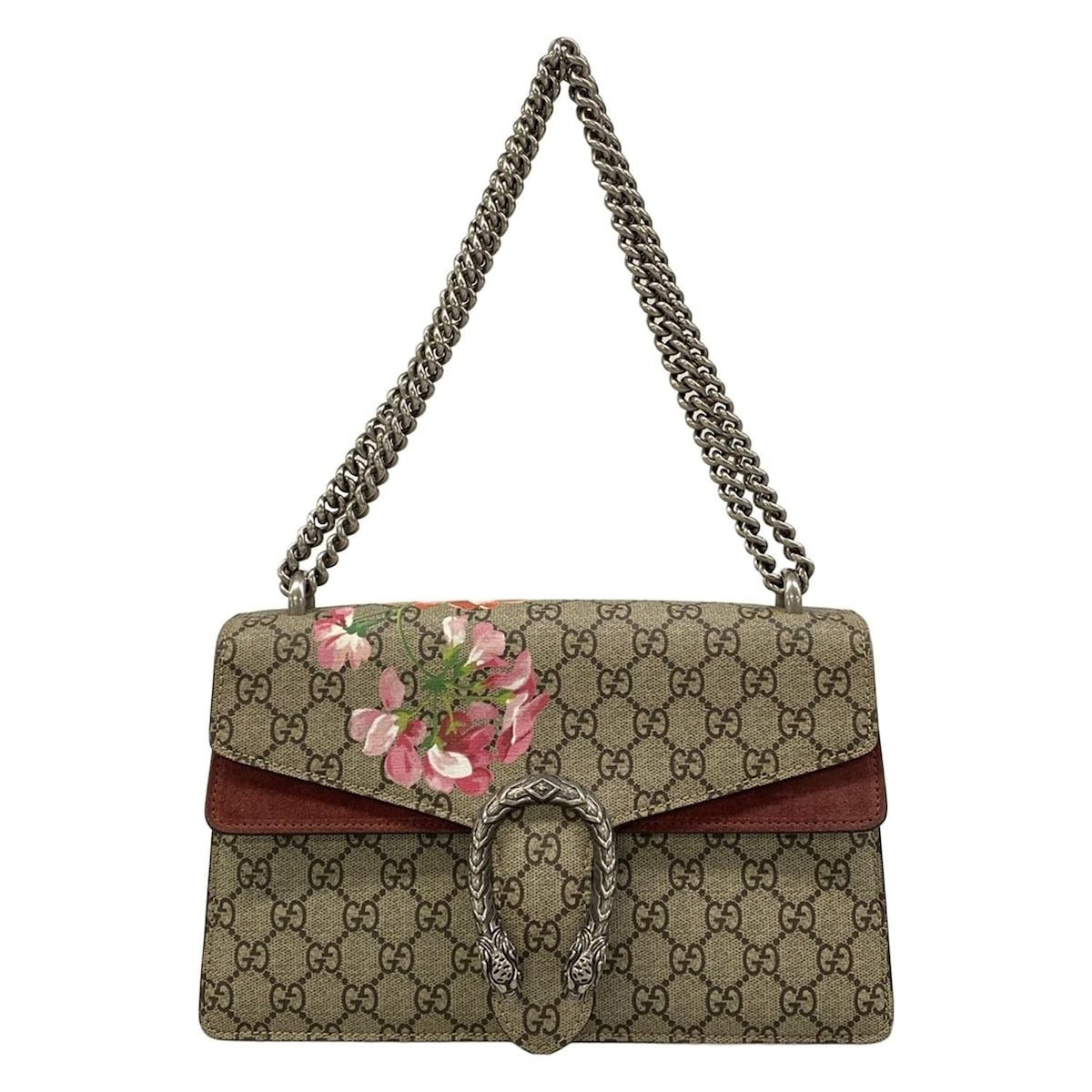 Gucci Shoulder Bag Dionysus GG Blooms Beige Pink Multi Chain X