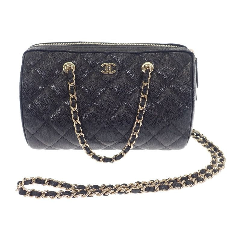 Chanel Quilted Mini Boston 2025 SS Ap4474 2-Way Bag Shoulder Caviar
