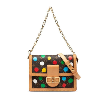 Louis Vuitton Yayoi Kusama Monogram Sac Dauphine MM Chain Handbag