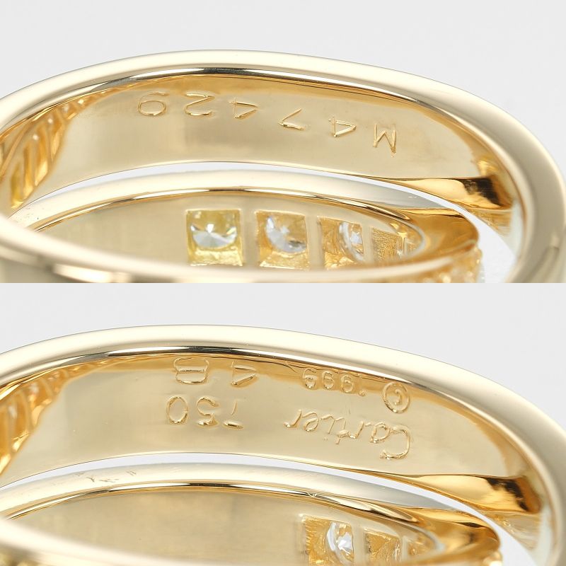 Cartier Paris 18K Yellow Gold And Diamonds #8 Ladies 12.9g Ring