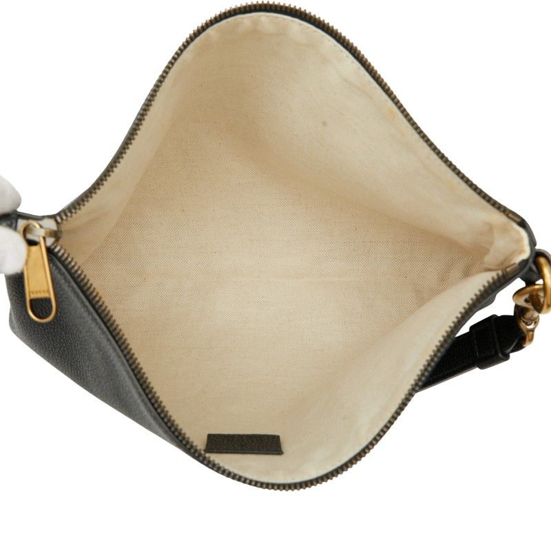 Gucci Logo Print 572770 Black Leather Women's Gucci