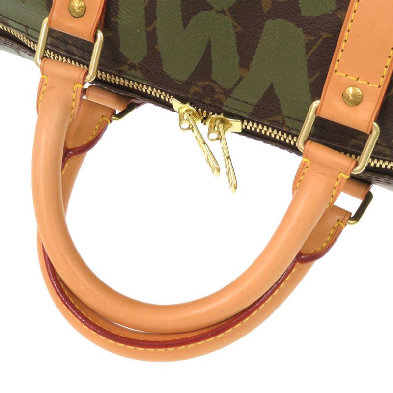 Louis Vuitton Keepall 50 Monogram Graffiti Khaki M92196 Boston Bag LV 0750