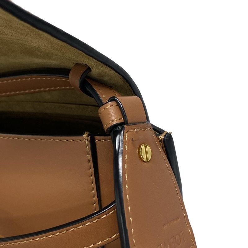 Loewe Shoulder Bag Gate Dual Bag Mini Brown Jacquard Strap Detachable