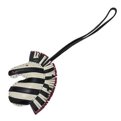Hermes Key Holder (charm ) - Black White And Pink Zebra