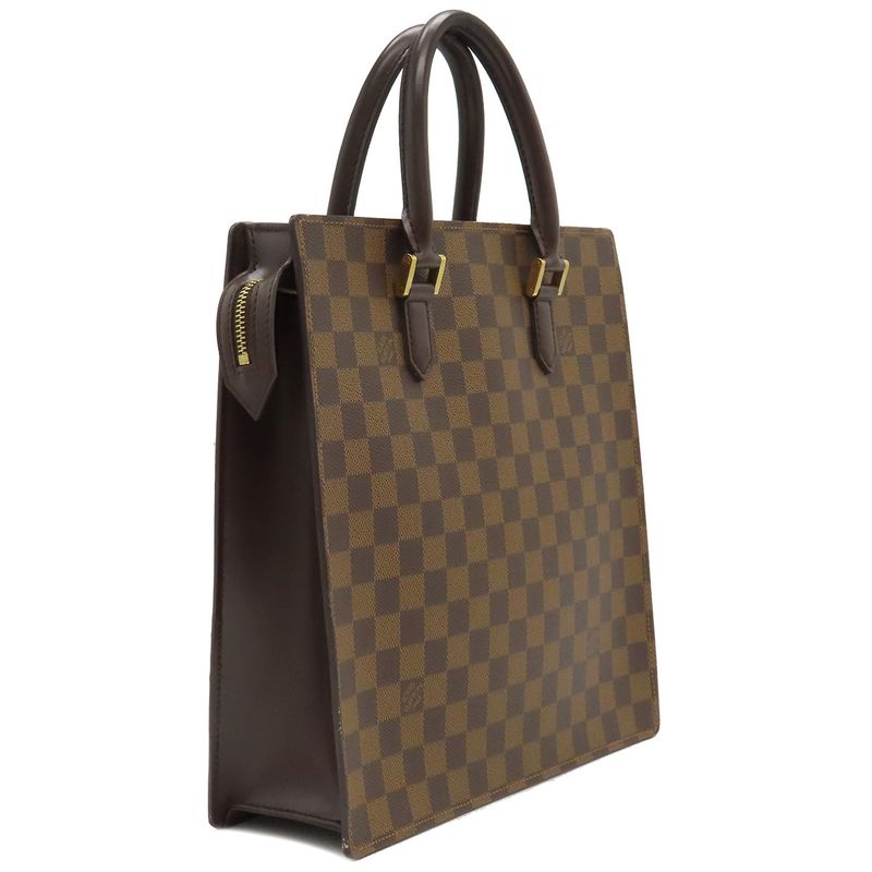 Louis Vuitton Venice PM Tote Bag Damier Canvas Damier Ebene Gold Hardware Brown