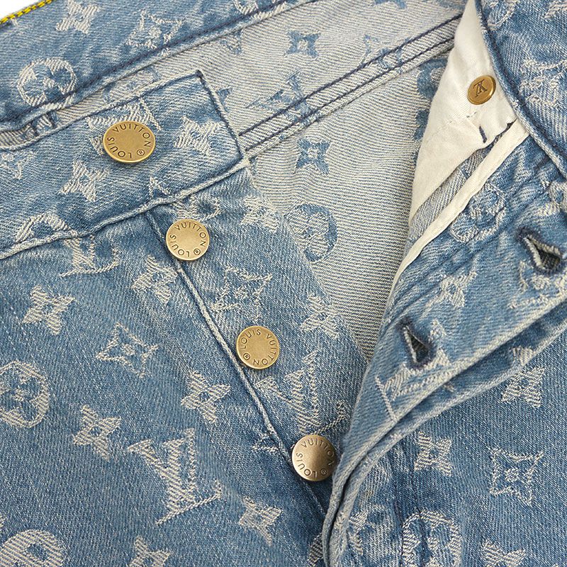 Louis Vuitton Supreme Collaboration Denim 30 Monogram Jacquard Jeans