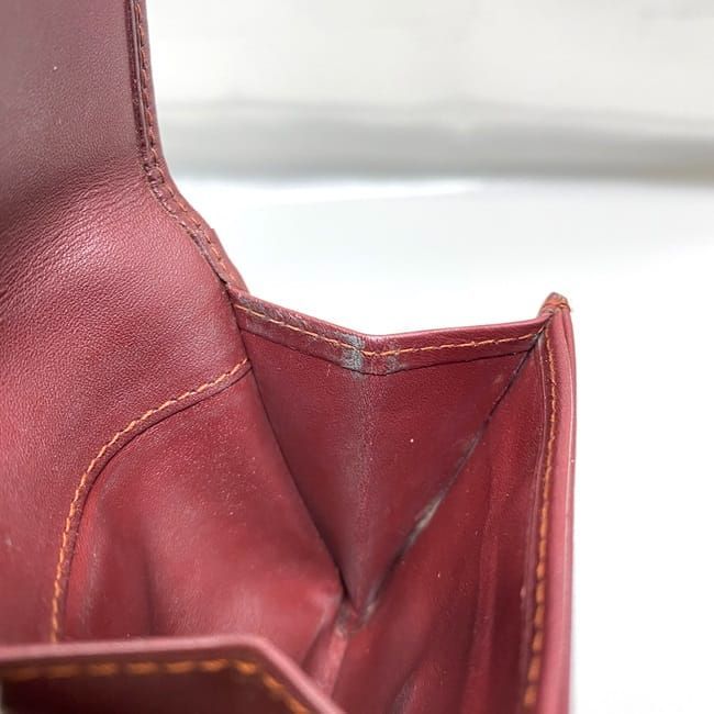 Cartier Coin Case Ec21109 Bordeaux Must Excellent Condition Coin Purse