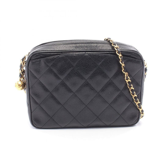Chanel Shoulder Bag Quilted Cocobol Black Leather Cuff