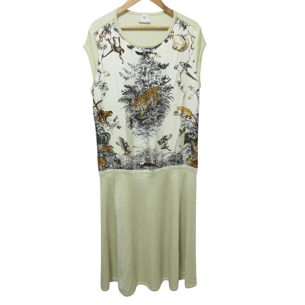 Hermes Cleaned Equateur Twill Rene Long Dress Beige
