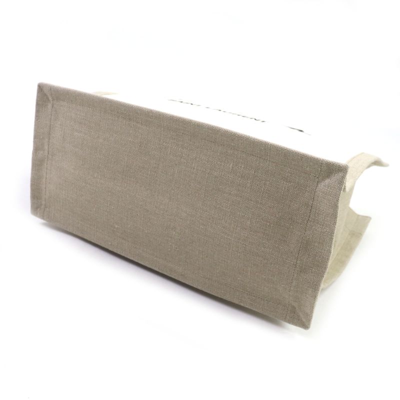  Saint Laurent Paris 617481 Rive Gauche Logo Canvas Leather Tote Bag Beige