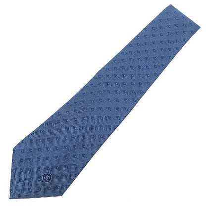 Chanel Necktie All Over Pattern 10cm (3.94in) Silk Blue Blue