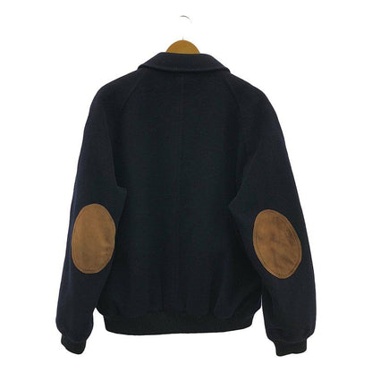 Gucci | 80s Vintage Wool Elbow Patch Zip Up Jacket | 50 | Navy | Men's