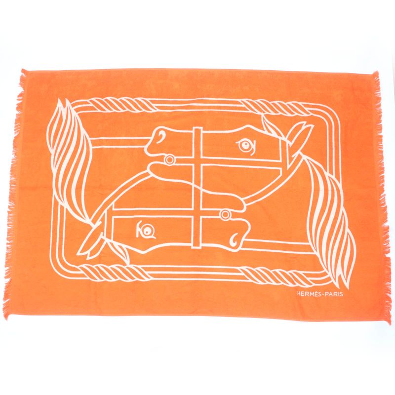 Hermes 25SS Yachting - Tattoo/cadrige PM 100% Cotton Geranium Bath Towel Made