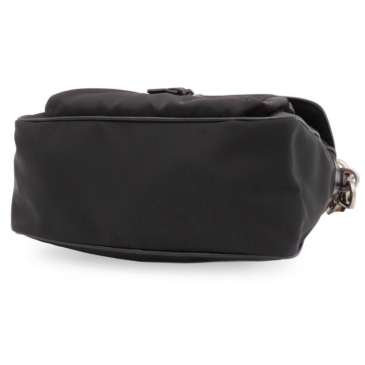 Prada Shoulder Bag Black Brown Nylon Saffiano Triangle Logo — view 4