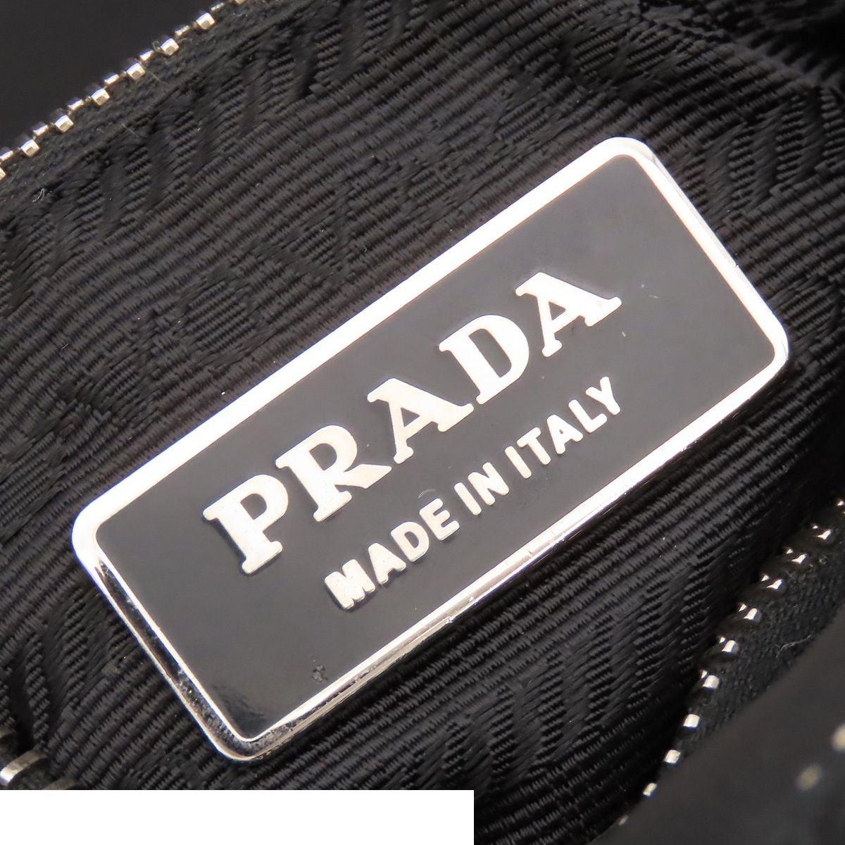 Prada Shoulder Bag Black Brown Nylon Saffiano Triangle Logo — view 6