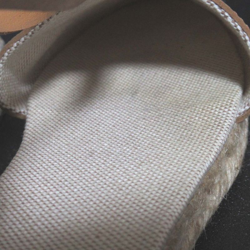 Good Hermes Ankle Strap Espadrille Flat Sandals Size 35 Equivalent to 22cm
