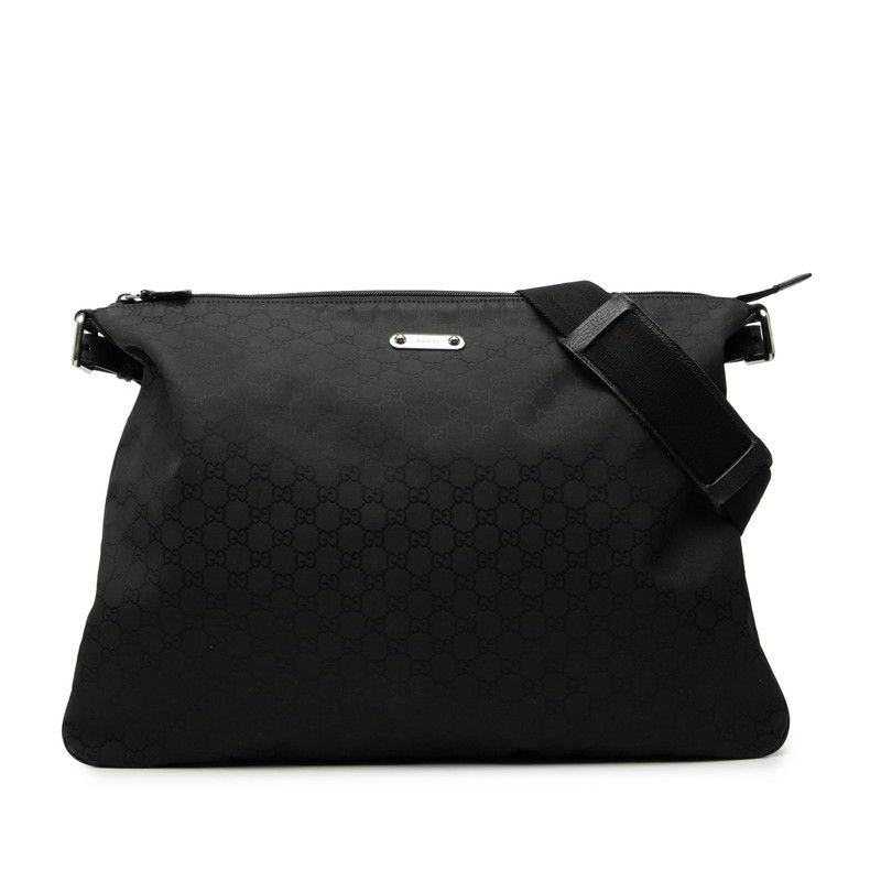 Gucci GG Nylon Crossbody Shoulder Bag Black