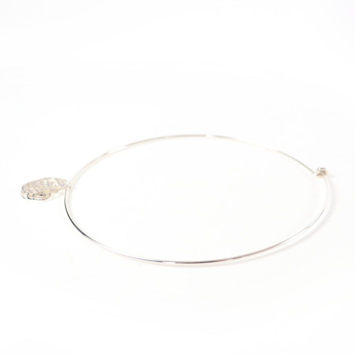 Chanel 925 Camellia Logo Choker Necklace Silver Weight — view 2
