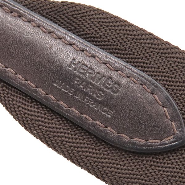 Hermes 2way Bag Sac de Pansage Groom Toile Chevron Navy and Orange Silver