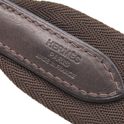 Hermes 2way Bag Sac de Pansage Groom Toile Chevron Navy and Orange Silver