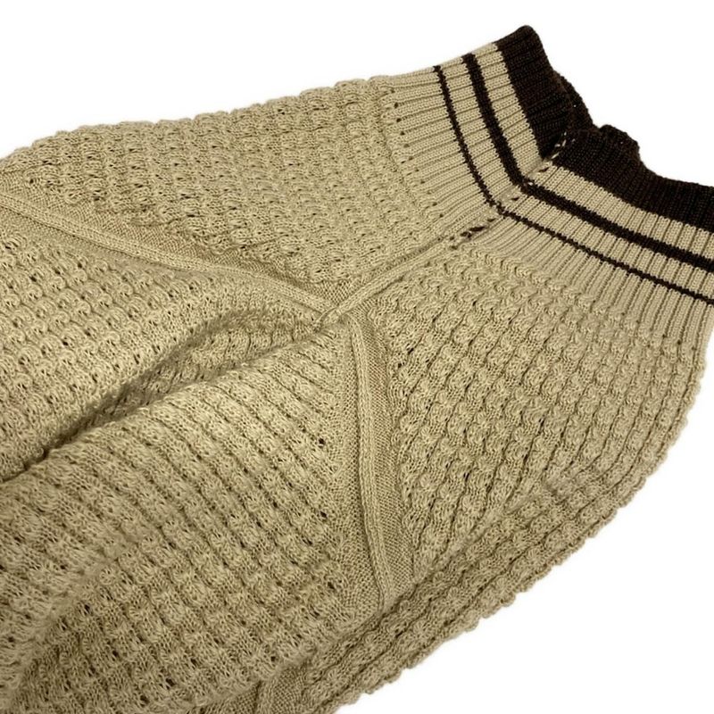 Prada Short Sleeved Sweater Size 46 L Women - Umb758 Beige And Brown Cotton Silk