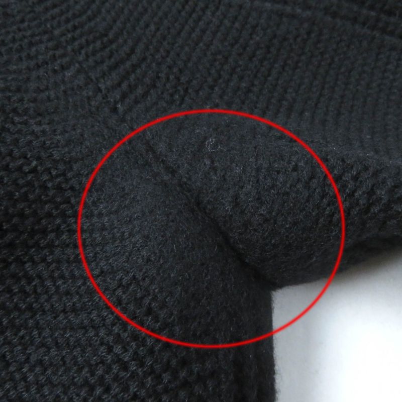 Hermes 20AW 100% Wool H Motif Long Sleeve Knit Top Black 38 Made In Italy