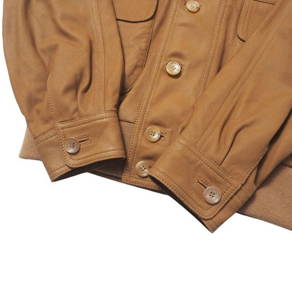 Gucci Sherry Line Jacket Size 44 Goat Leather Goat Leather Jacket Blouson