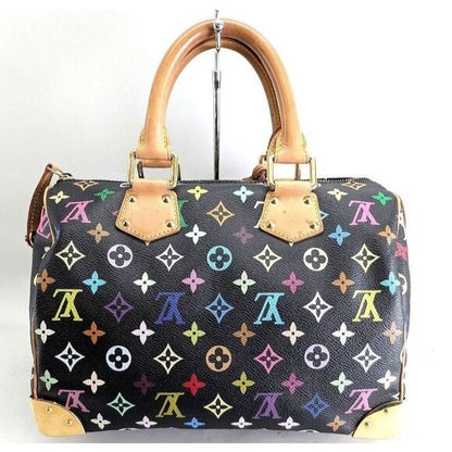 Louis Vuitton Speedy 30 Monogram Multicolor Sac Bag Black Tote Handbag