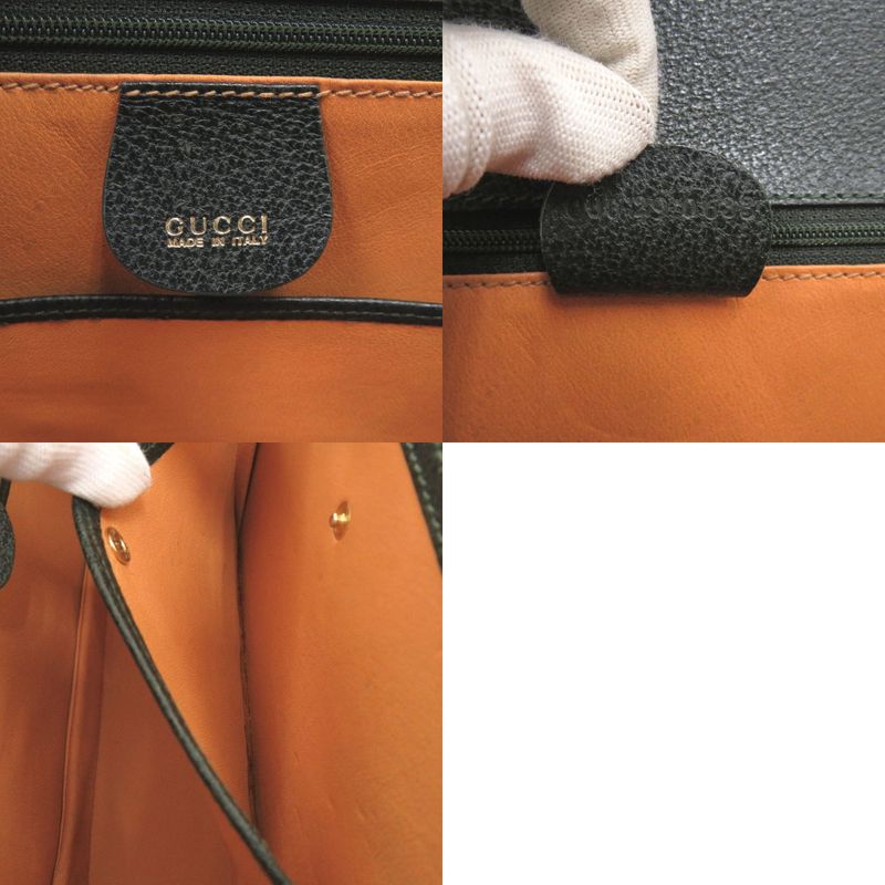 Gucci Bamboo 000 29 0633 Leather Green 2-way Handbag Green 0884 Gucci