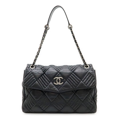 Chanel Coco Mark Chain Shoulder Shoulder Bag Tote Bag Quilted Leather Black