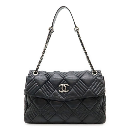 Chanel Coco Mark Chain Shoulder Shoulder Bag Tote Bag Quilted Leather Black