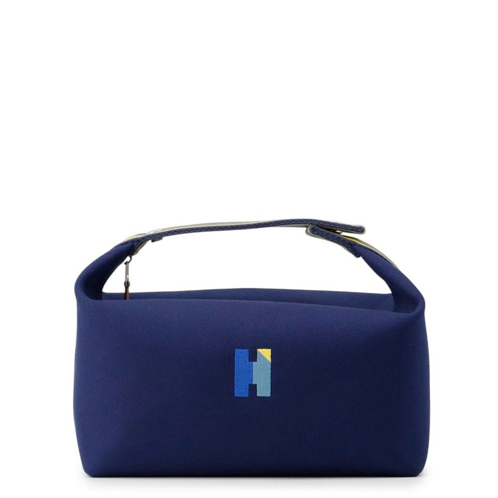 Hermes Pouch Bric-a-Brac GM Pavillon Marine Silver Canvas