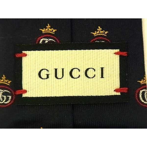Gucci 100% Silk Necktie Gentlemen Business Navy Az4169 — view 3
