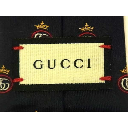 Gucci 100% Silk Necktie Gentlemen Business Navy Az4169 — view 3