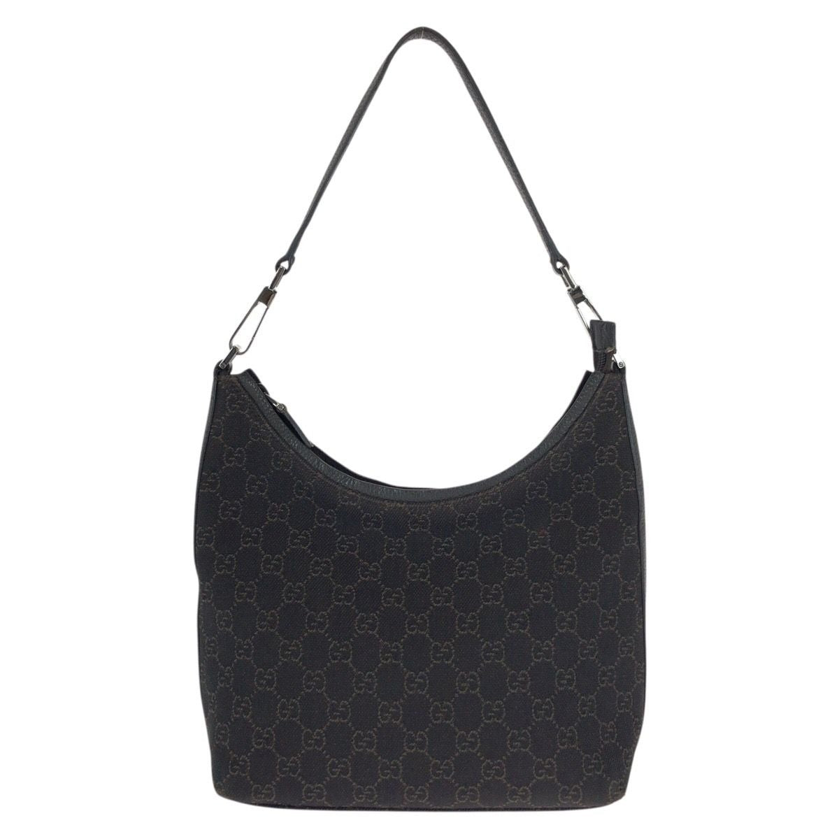 Gucci Hobo Brown Dark Silver GG Canvas Leather