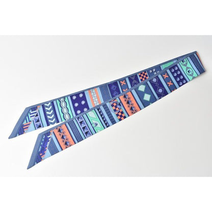 Hermes Twirly Scarf Medor Motif Blue Multi — view 3