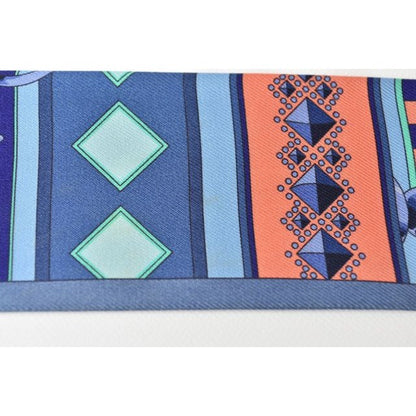 Hermes Twirly Scarf Medor Motif Blue Multi — view 5