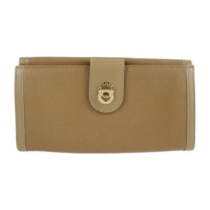 Bvlgari Doppiotondo Long Wallet 26856 Leather Light Brown Tone