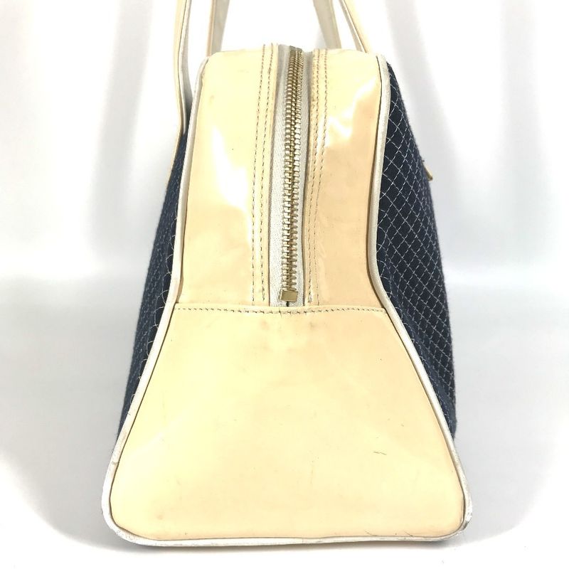 Chanel Shoulder Bag CC Coco Mark Logo Quilted Matelasse Canvas Navy